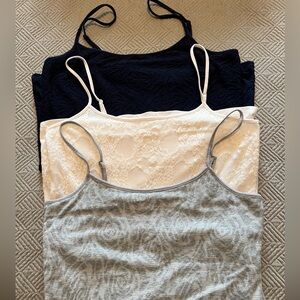 3 Loft front lace look tank tops